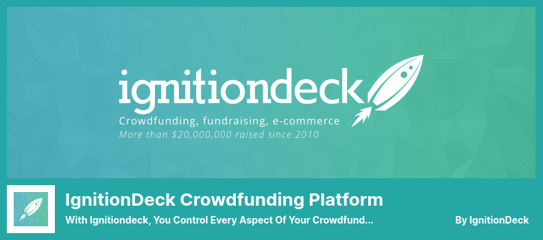 Plugin de plataforma de crowdfunding IgnitionDeck - Com o Ignitiondeck, você controla todos os aspectos do seu negócio de crowdfunding