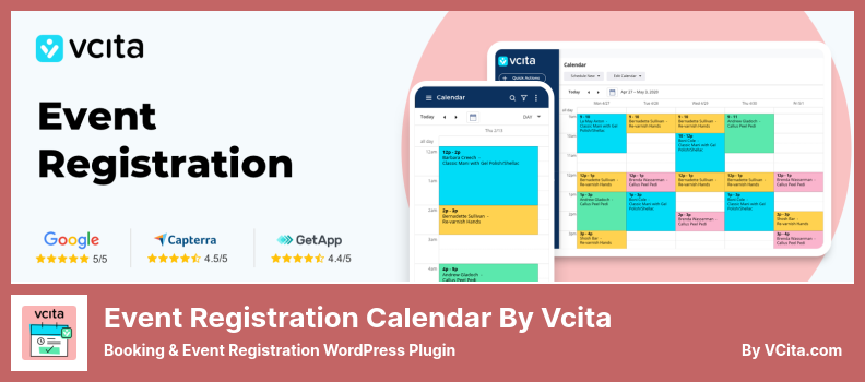 تقويم تسجيل الحدث بواسطة vcita Plugin - البرنامج المساعد للحجز وتسجيل الأحداث WordPress