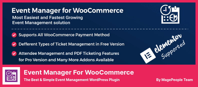 WooCommerce 插件的事件管理器 - 最佳和简单的事件管理 WordPress 插件