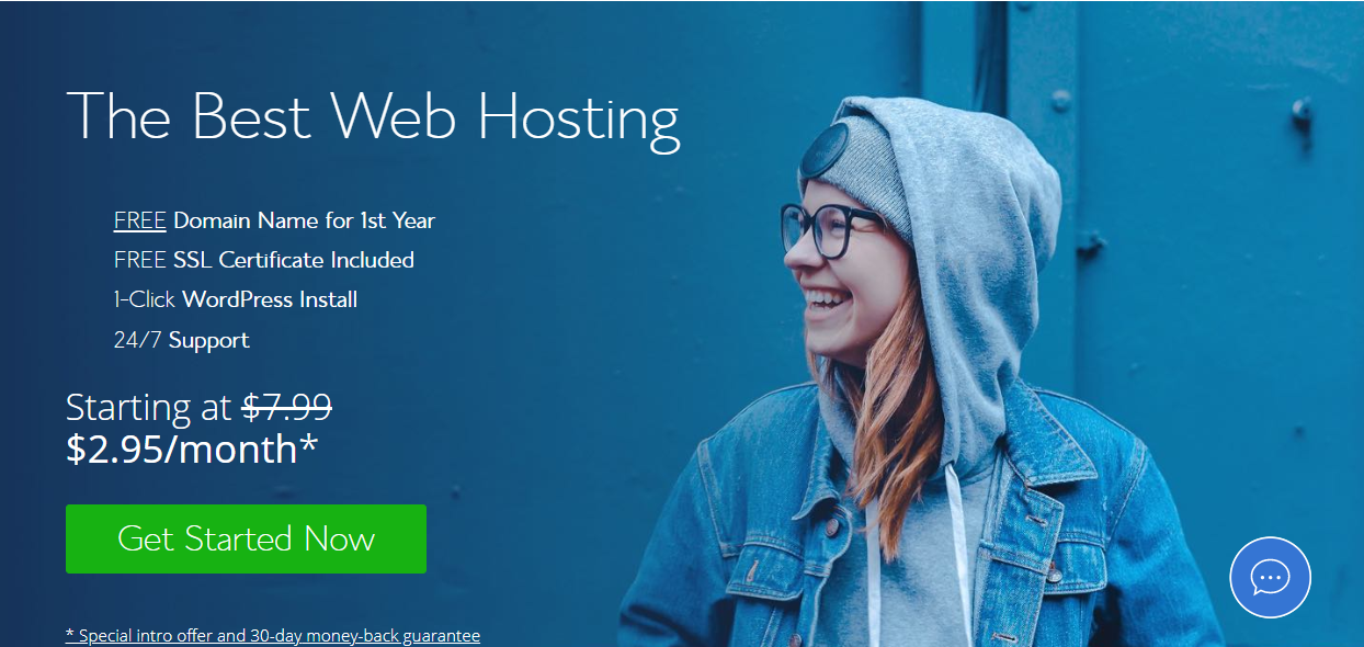 Strona główna Bluehost (najlepszy hosting WordPress do wyboru dla swojego bloga)