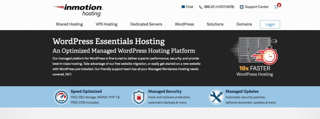 Paket Hosting WordPress InMotion untuk Blogger (Screenshot Beranda)