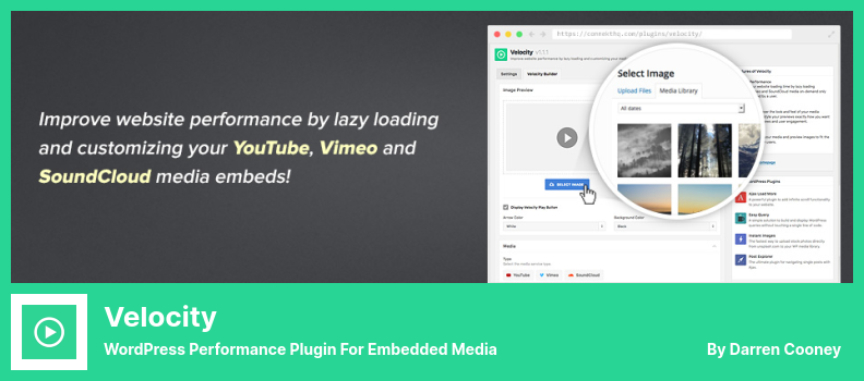 Velocity Plugin - WordPress Performance Plugin für eingebettete Medien