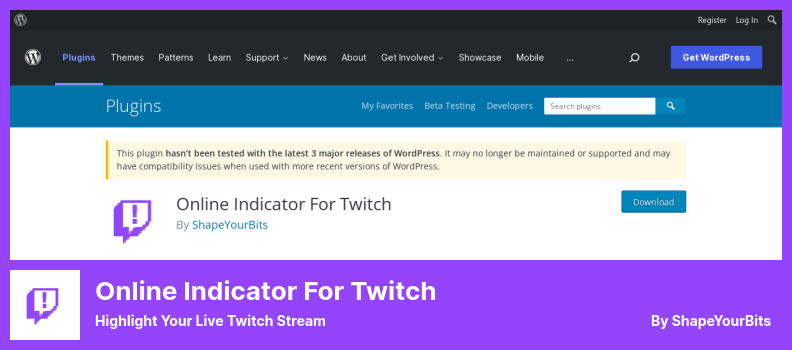 Indicatore online per plug-in Twitch: evidenzia il tuo streaming live su Twitch