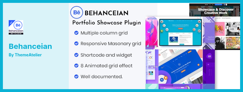 Behanceian-Plugin – Behance Portfolio Showcase-Plugin