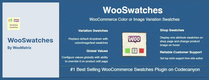 ปลั๊กอิน WooSwatches - ปลั๊กอินรูปแบบผลิตภัณฑ์ WooCommerce