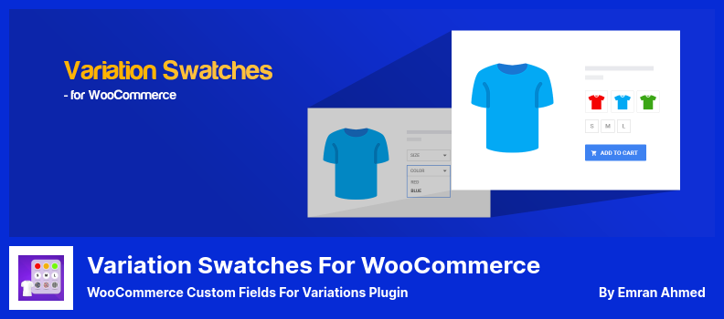 Échantillons de variation pour le plugin WooCommerce - Champs personnalisés WooCommerce pour le plugin Variations