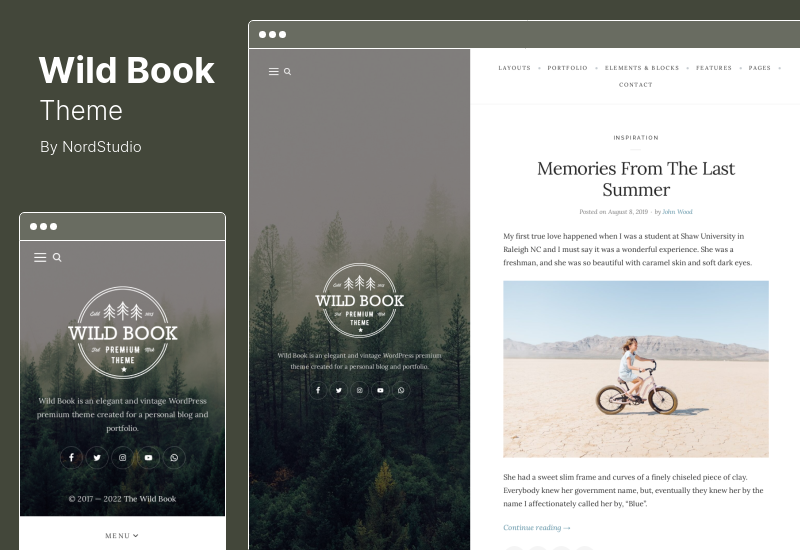 Tema Wild Book - Tema de blog WordPress elegantă de epocă