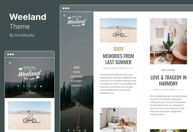 Weeland Theme - Tema Blog WordPress Gaya Hidup Masonry