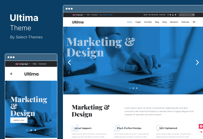 Ultima Theme - motyw agencji marketingu cyfrowego