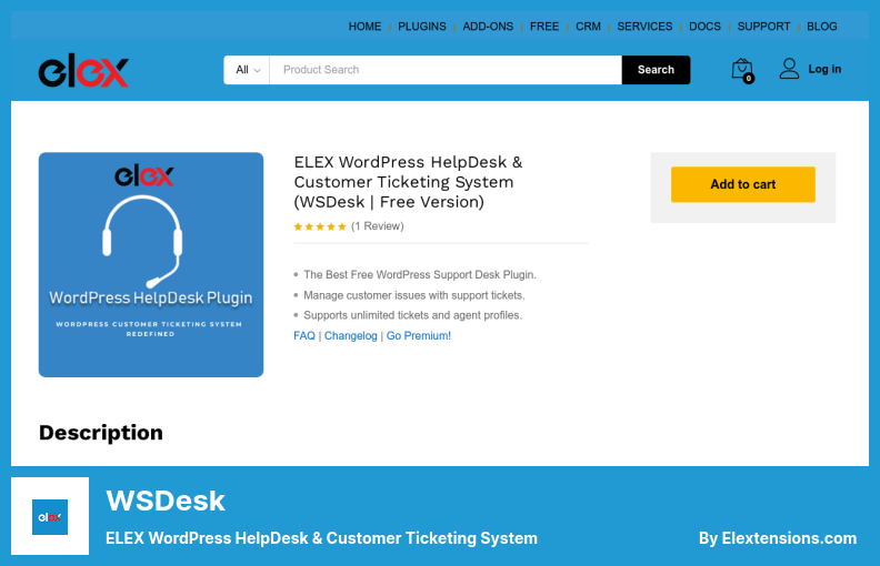 Complemento WSDesk - ELEX WordPress HelpDesk y sistema de tickets de clientes