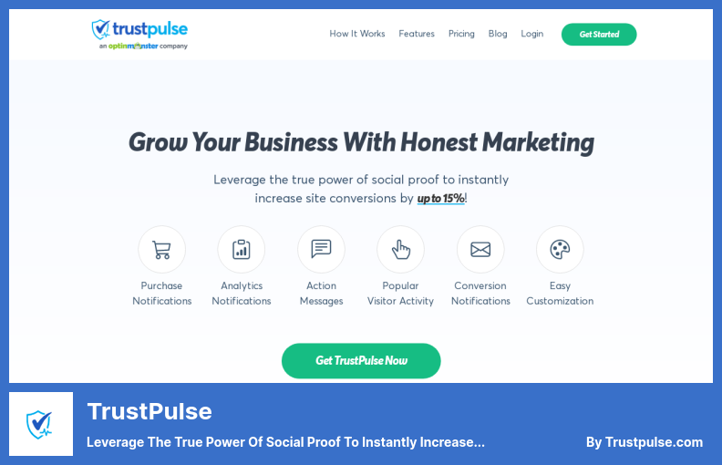 TrustPulse 플러그인 - 소셜 증거의 진정한 힘을 활용하여 사이트 전환을 즉시 증가시키십시오.