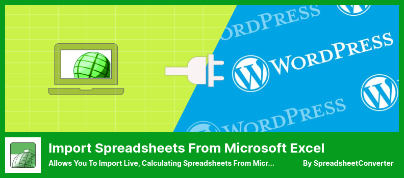 นำเข้าสเปรดชีตจากปลั๊กอิน Microsoft Excel - ให้คุณนำเข้าสด การคำนวณสเปรดชีตจาก Microsoft Excel