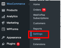 WooCommerce > Ustawienia konfiguracji nowej strony Regulamin