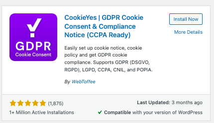 CookieJa| GDPR Cookie Consent Plugin im WordPress Plugin-Verzeichnis