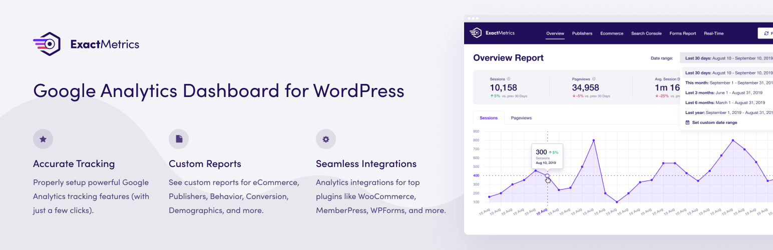 ExactMetrics - WordPress için Google Analytics Kontrol Paneli