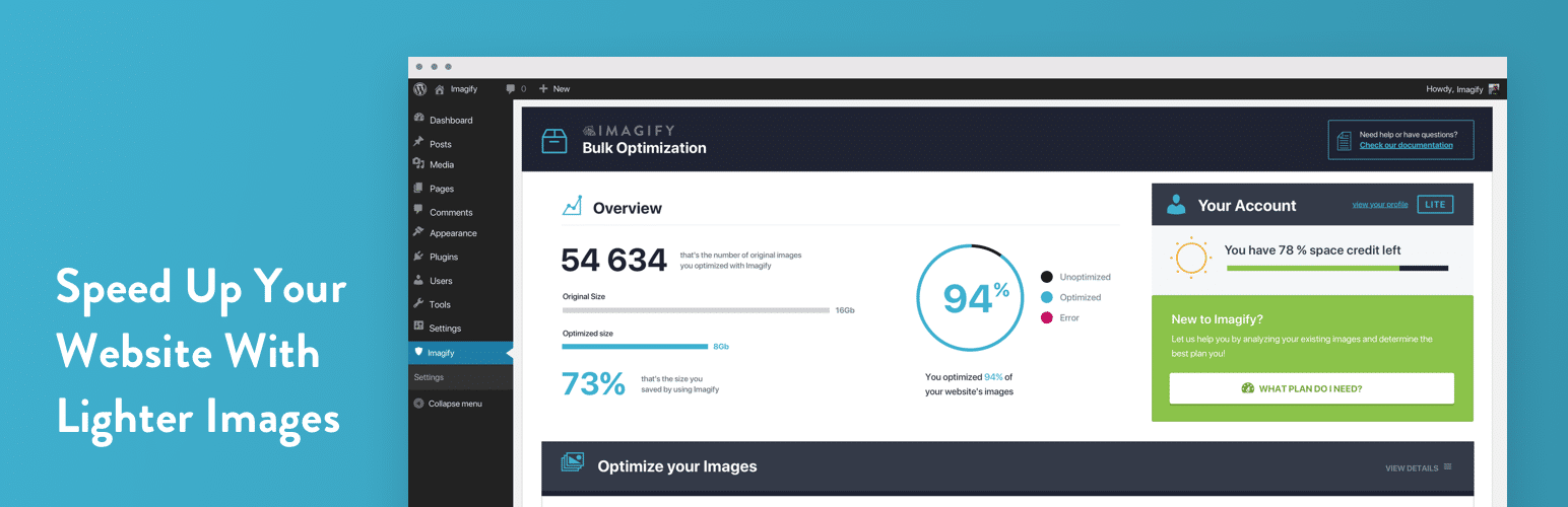 Imagify – Optimieren Sie Bilder und konvertieren Sie WebP