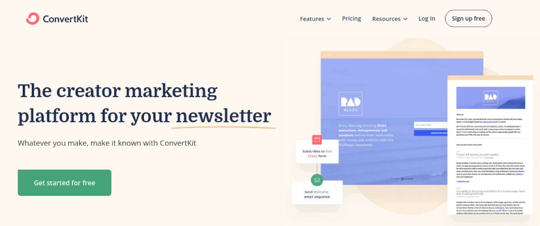 Plugin pentru newsletter WordPress ConvertKit