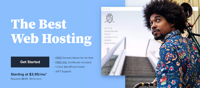 1. Bluehost — wsparcie dla Drupala, bezpłatna domena i SSL!