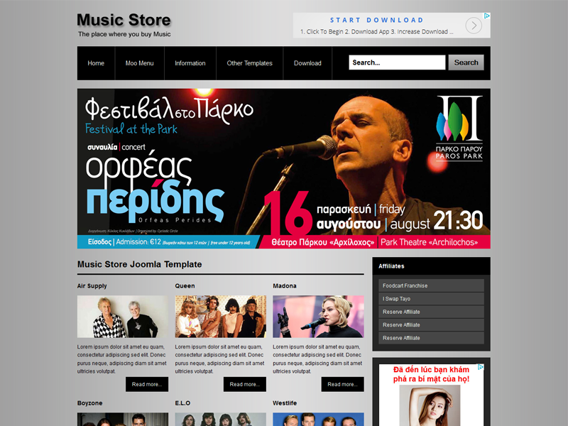 音乐商店 Joomla 最佳模板