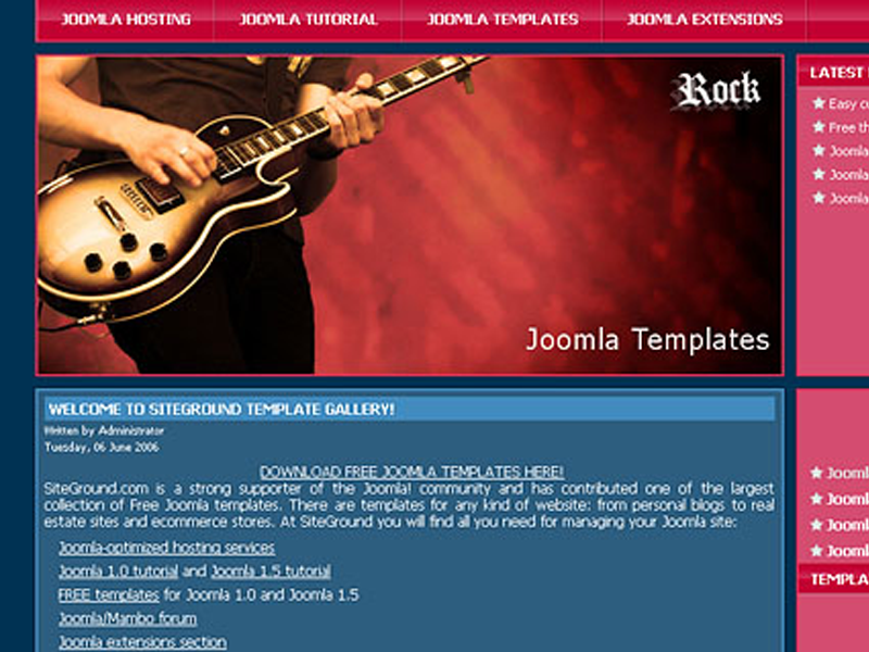 J-Rock無料ダウンロードJoomla音楽のための最高のテンプレート