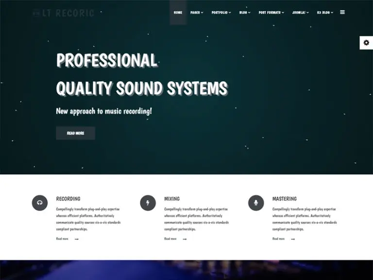 Lt Recoric Ücretsiz Müzik Stüdyosu Joomla Şablonu