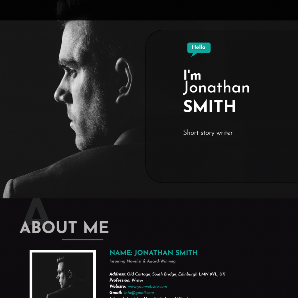 Lt Author Onepage Single Page Writer Шаблон Joomla