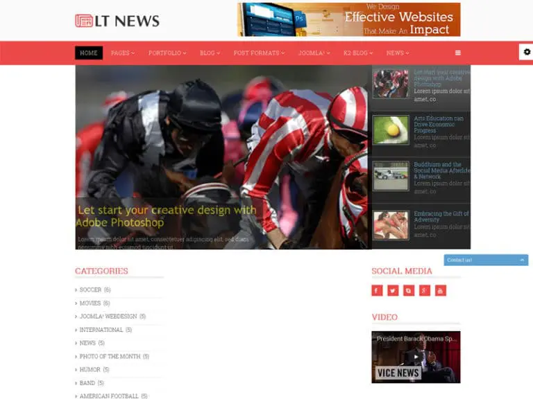 Lt News Template Joomla gratuito per la rivista