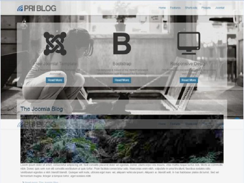 Pri Blog – Modelo de blog responsivo gratuito do Joomla