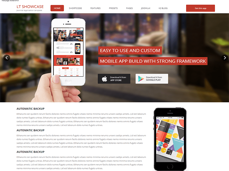 Lt BusinessOnepageJoomlaテンプレート