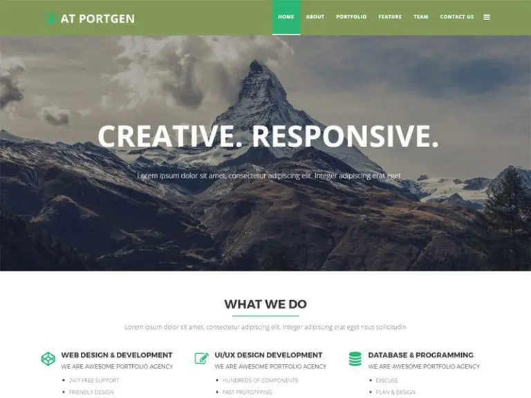 At Portgen Onepage Бесплатный бизнес-шаблон Joomla для бизнеса