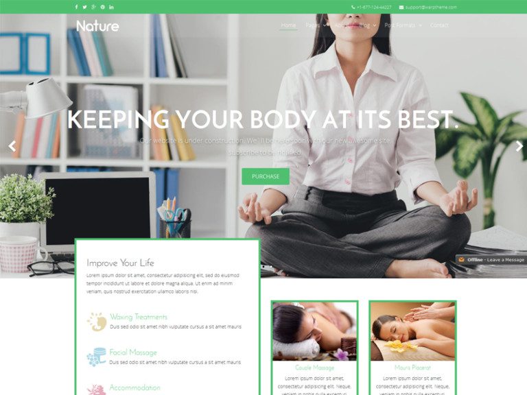 Nature Free Responsive Spa Joomla 模板