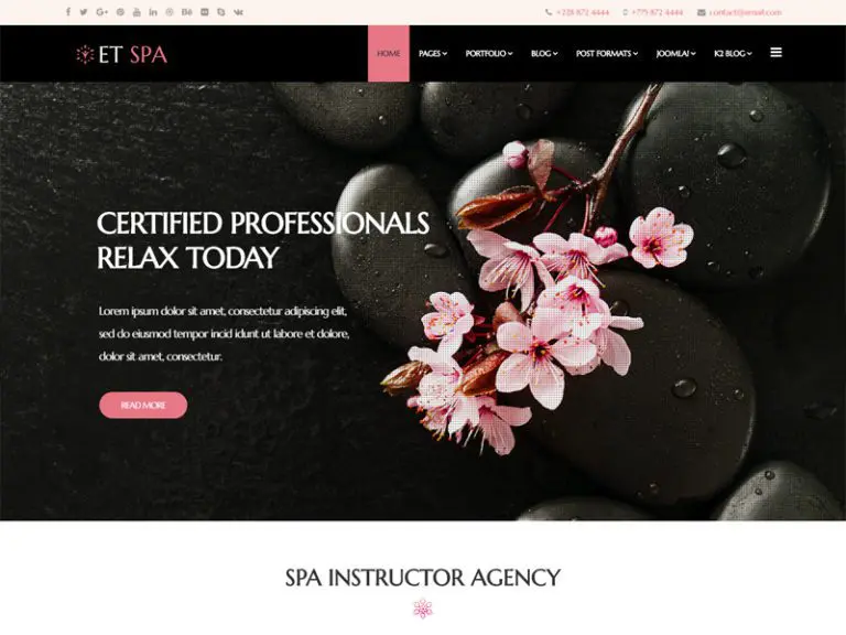 Et Spa Joomla Spa Template