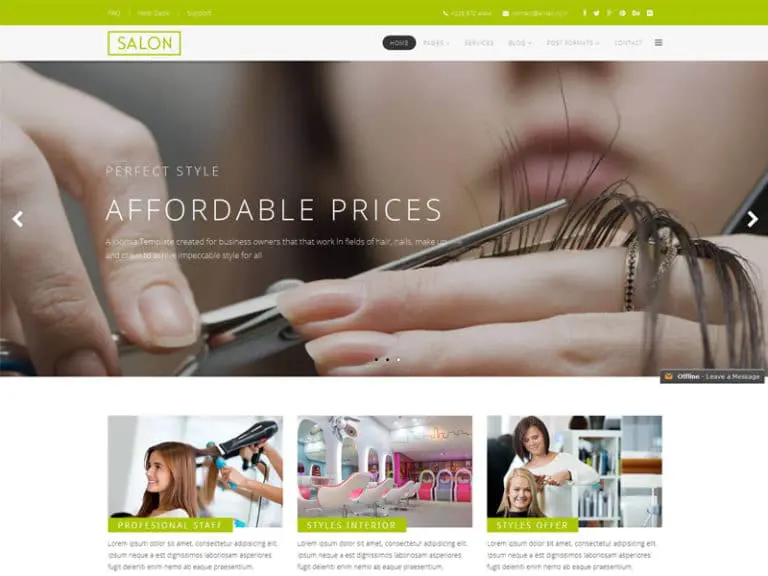 Salon Free Responsive Joomla Hair Salon 模板