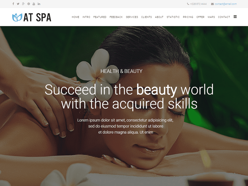 At Spa – Șablon gratuit Joomla pentru masaj, spa