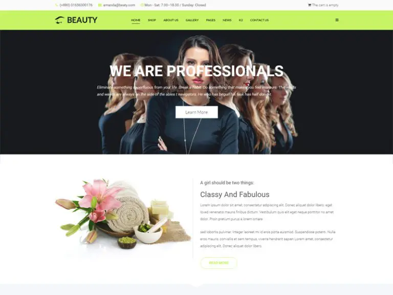 Beauty Darmowy szablon Joomla Beauty