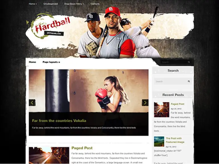 Tema Wordpress Esporte Grátis Hardball