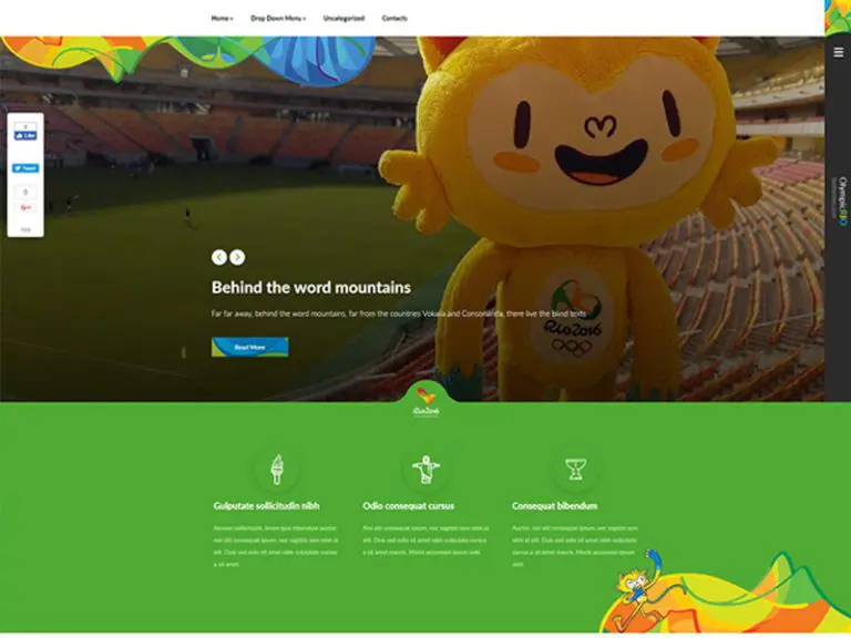 Tema Wordpress sportivo reattivo gratuito Olympicrio