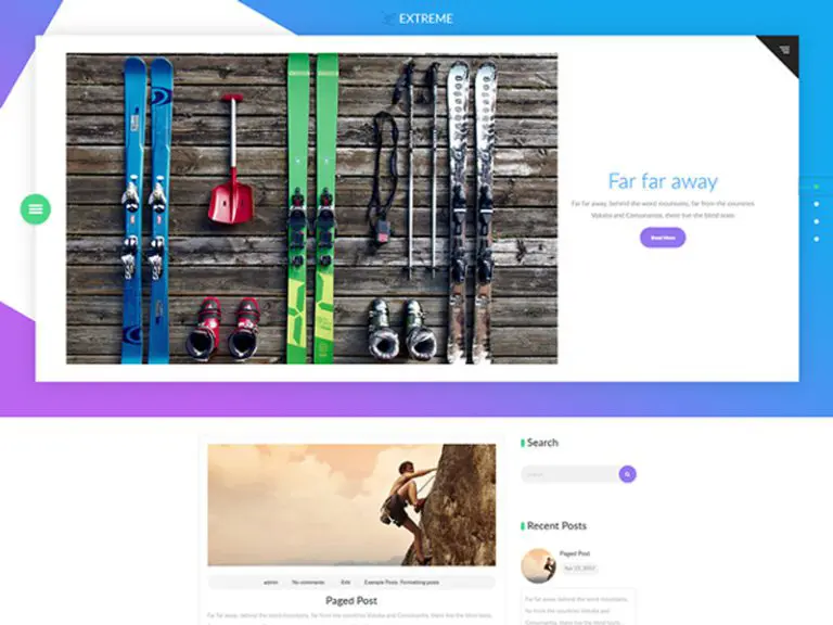 Tema di sport Wordpress gratuito estremo