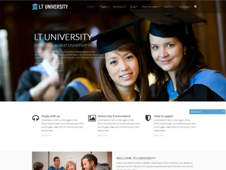 Lt University ฟรีเทมเพลต Joomla สำหรับมหาวิทยาลัย