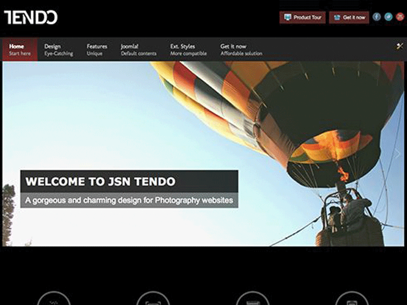 Jsn Tendo Plantilla gratuita de fotografía de Joomla