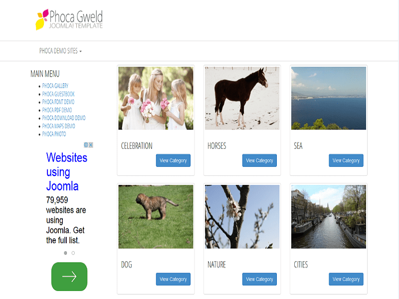 Phoca – Fotografia di template Joomla