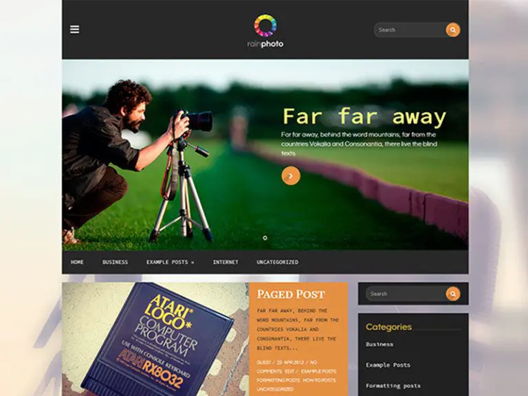 Modello di fotografia Joomla responsive con Rainphoto