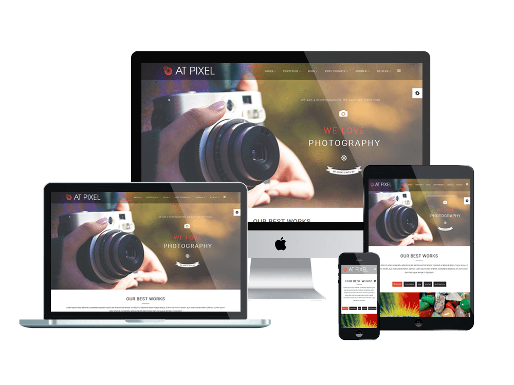 在 Pixel Onepage 免费摄影 Joomla 模板