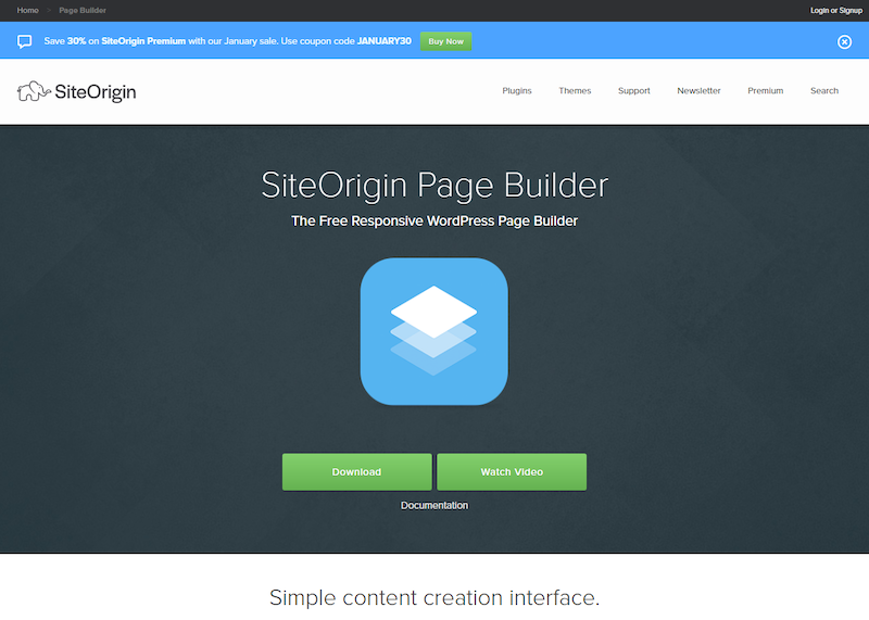 Generatori di pagine drag-and-drop di Siteorigin