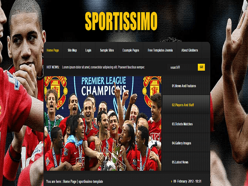 เทมเพลต Sportissimo Joomla Sport