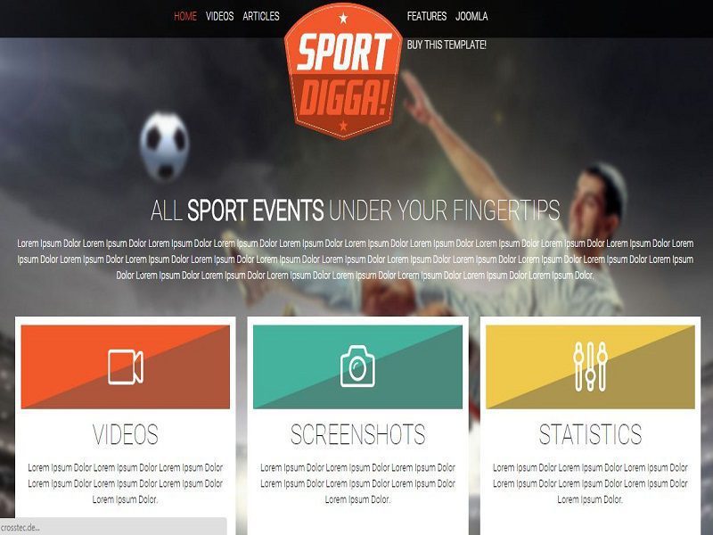 Sport Digga – Modelo Joomla responsivo para esporte