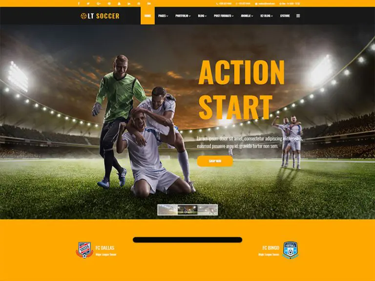 Lt Soccer Ücretsiz Joomla Soccer Teması