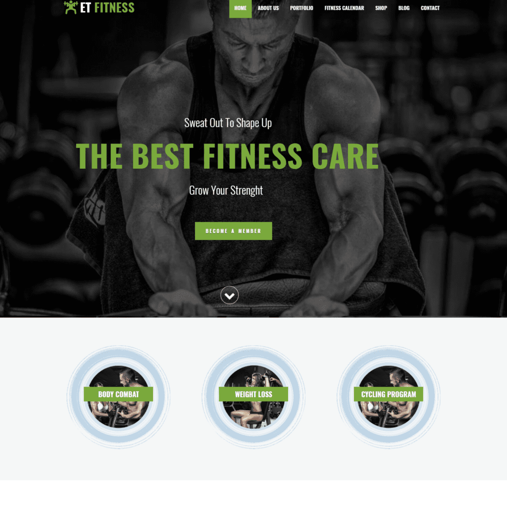 Et Fitness Darmowy motyw Joomla Fitness