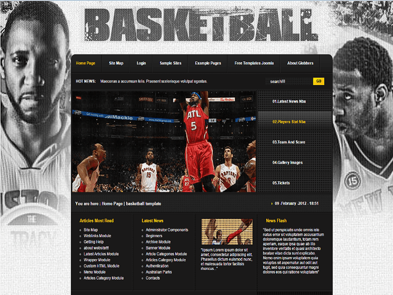 Basketbol – Joomla 2.5 Şablon Basketbol