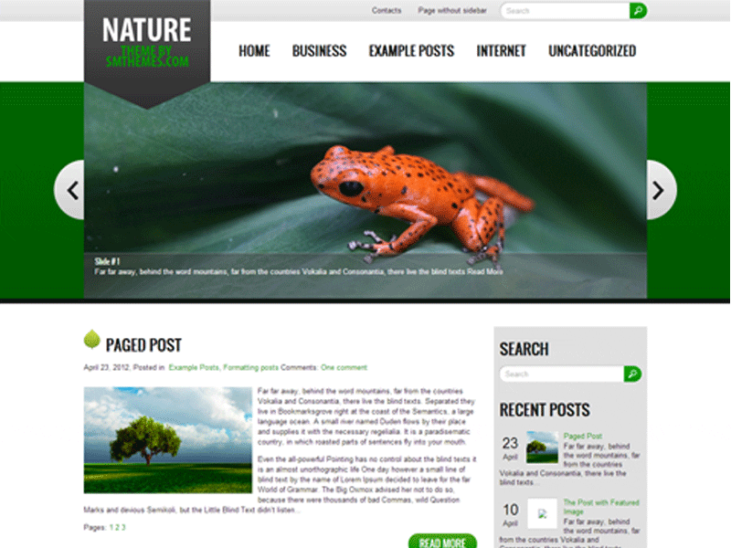 Naturaleza - Tema gratuito de Wordpress para viajes